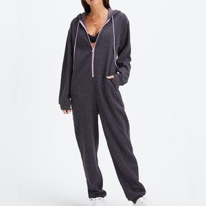 Women's Gray Hooded Onesie Pajama